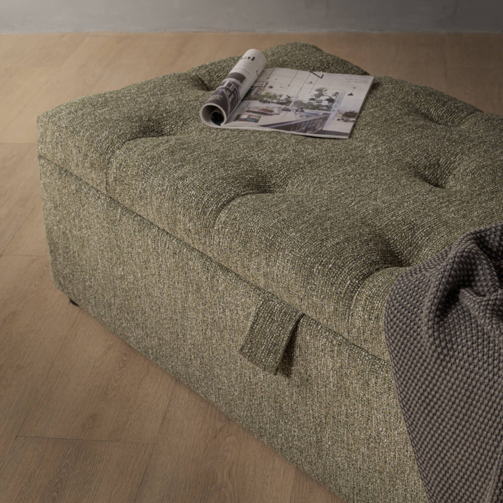 Aveline Storage Ottoman - Stoneweave Green - 3