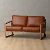 Clarens 2-Seater Leather Couch - Blackwood - Butterscotch - 4