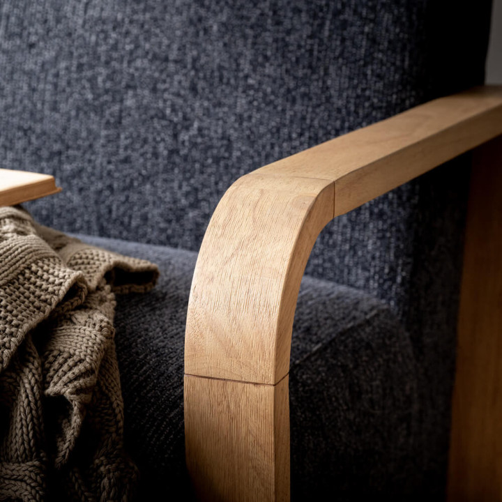 Canyon Fabric Armchair - Stoneweave Ash - 3