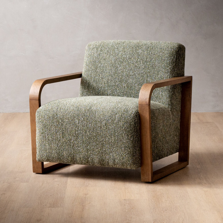Canyon Fabric Armchair - Stoneweave Green - 1