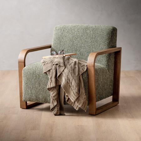 Canyon Fabric Armchair - Stoneweave Green