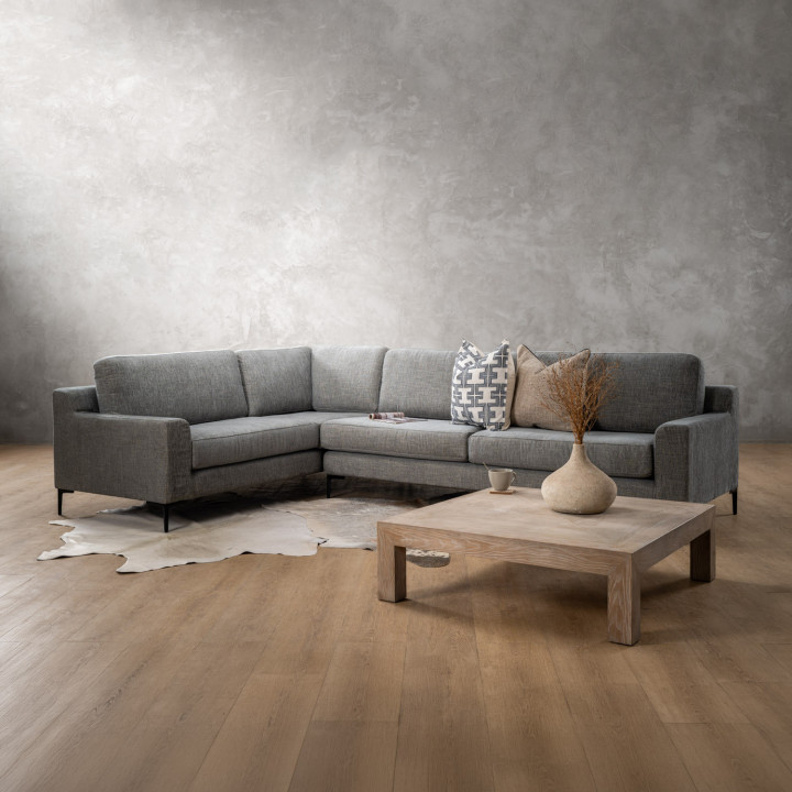 Tulbagh Fabric Corner Couch Left - Forest Ash - 2