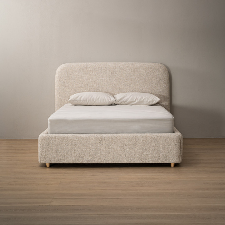 Elysia Storage Bed - King XL - Limestone - 1