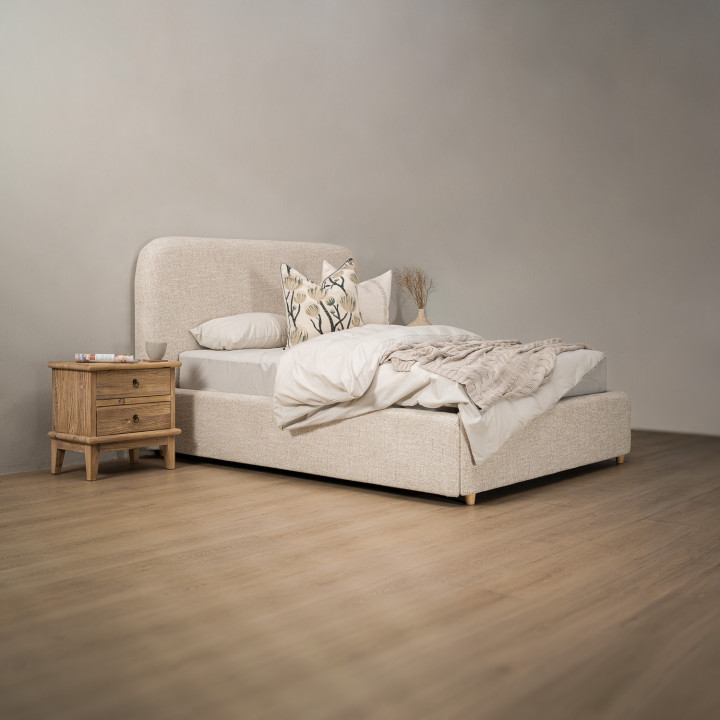 Elysia Storage Bed - King XL - Limestone - 3