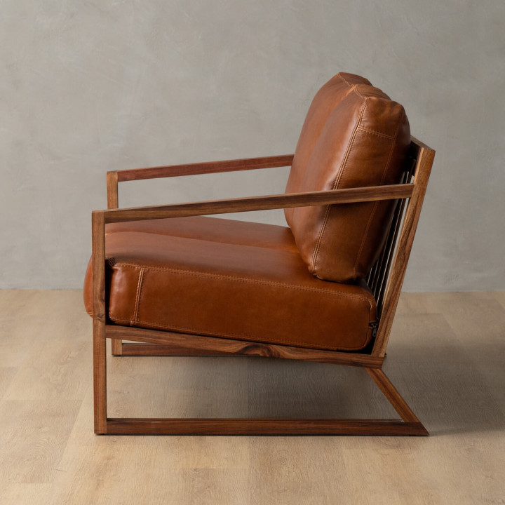 Clarens 2-Seater Leather Couch - Blackwood - Butterscotch - 5
