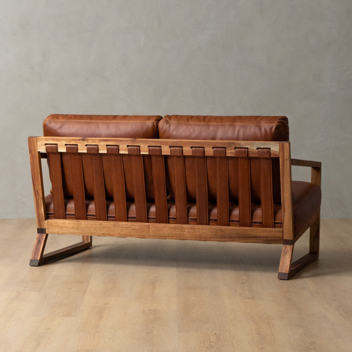 Clarens 2-Seater Leather Couch - Blackwood - Butterscotch - 6