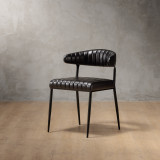 Nivo Leather Dining Chair - Obsidian - 1