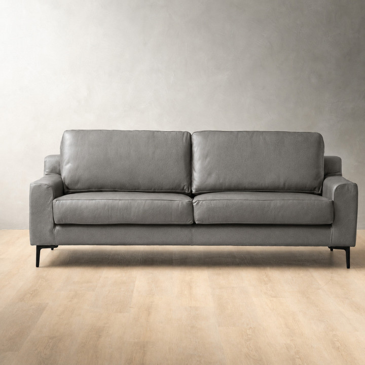 Demo - Tulbagh 3-Seater Leather Couch - Pepper - 1