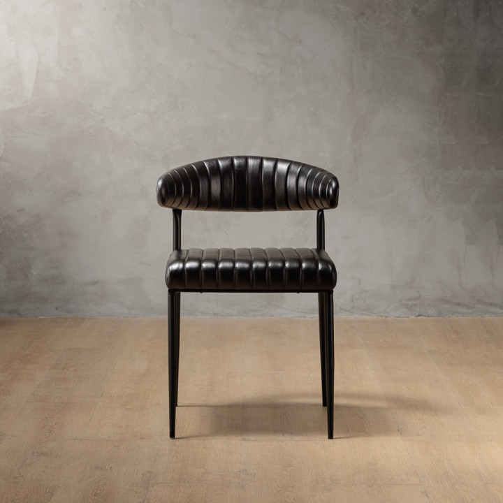 Nivo Leather Dining Chair - Obsidian - 2