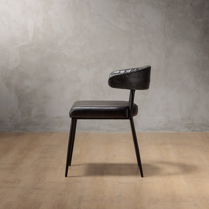 Nivo Leather Dining Chair - Obsidian - 3