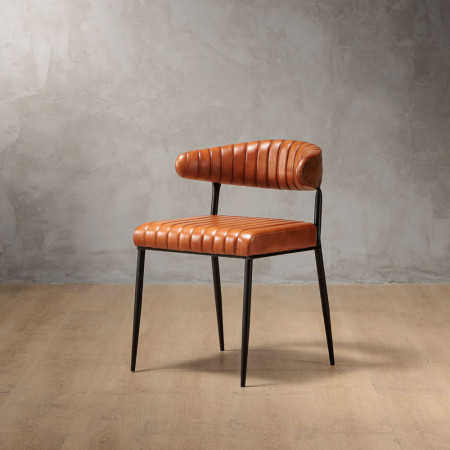 Nivo Leather Dining Chair - Bourbon