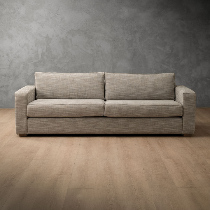 Clanwilliam 3-Seater Fabric Couch - Stone Pixels - 1