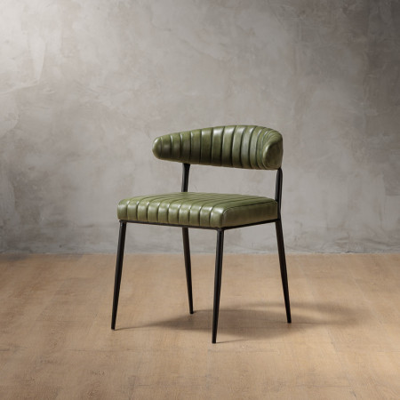 Nivo Leather Dining Chair - Vintage Green