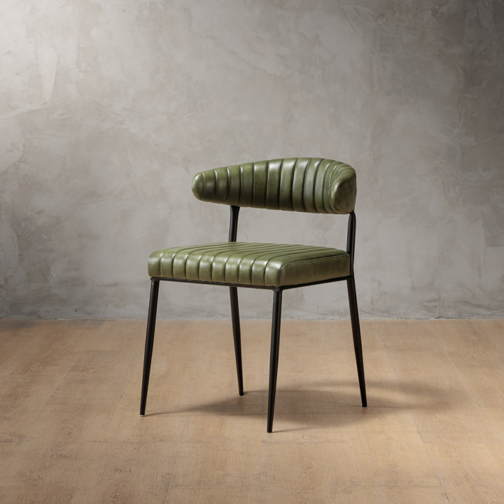 Nivo Leather Dining Chair - Vintage Green - 1