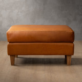 Douglas Leather Ottoman - Ginger - 4