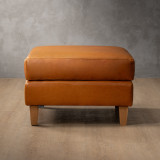 Douglas Leather Ottoman - Ginger - 5