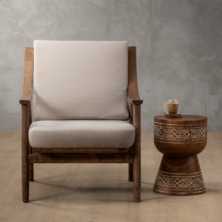 Mariclaire Fabric Armchair - Nordic Sand - 2