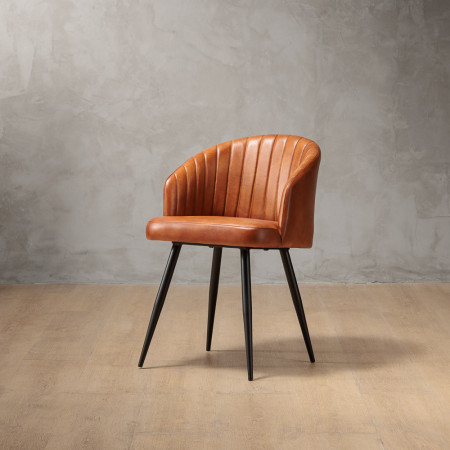 Monet Leather Dining Chair - Bourbon - 1