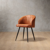 Monet Leather Dining Chair - Bourbon - 1