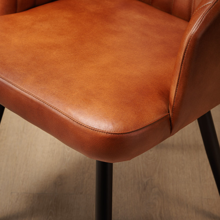 Monet Leather Dining Chair - Bourbon - 5