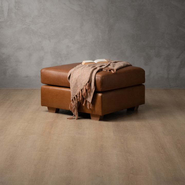 Karoo Classic Leather Ottoman - Butterscotch - 2