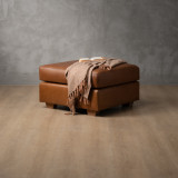 Karoo Classic Leather Ottoman - Butterscotch - 2