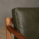 Clarens 2-Seater Leather Couch - Blackwood - Olive - 4