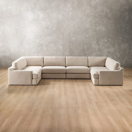 Windermere Modular U-Shape Couch - Latté
