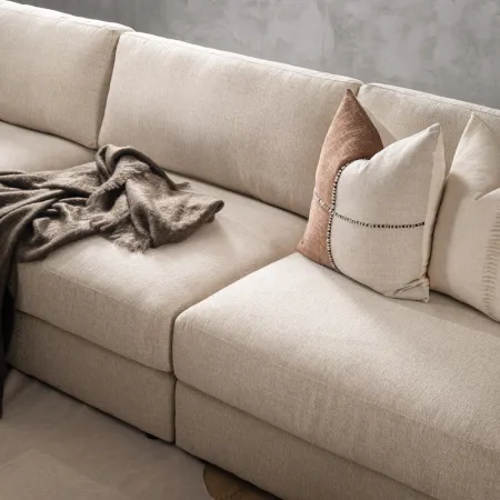 Windermere Modular U-Shape Couch - Latté - 3
