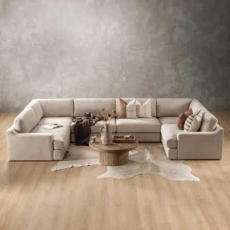 Windermere Modular U-Shape Couch - Latté - 6