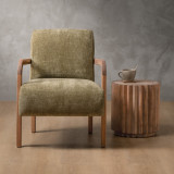 Palmiet Fabric Armchair - Blackwood - Olive Wave - 2