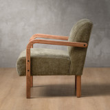 Palmiet Fabric Armchair - Blackwood - Olive Wave - 5
