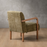 Palmiet Fabric Armchair - Blackwood - Olive Wave - 6