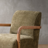 Palmiet Fabric Armchair - Blackwood - Olive Wave - 7
