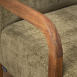 Palmiet Fabric Armchair - Blackwood - Olive Wave - 8