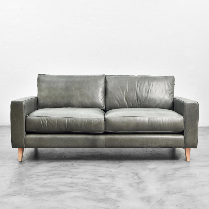 Demo - Hamlet 3-Seater Leather Couch - Pepper - 1