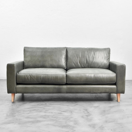 Demo - Hamlet 3-Seater Leather Couch - Pepper - 1