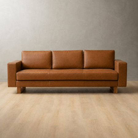 Demo - Clarkson 3-Seater Leather Couch - Butterscotch - 1