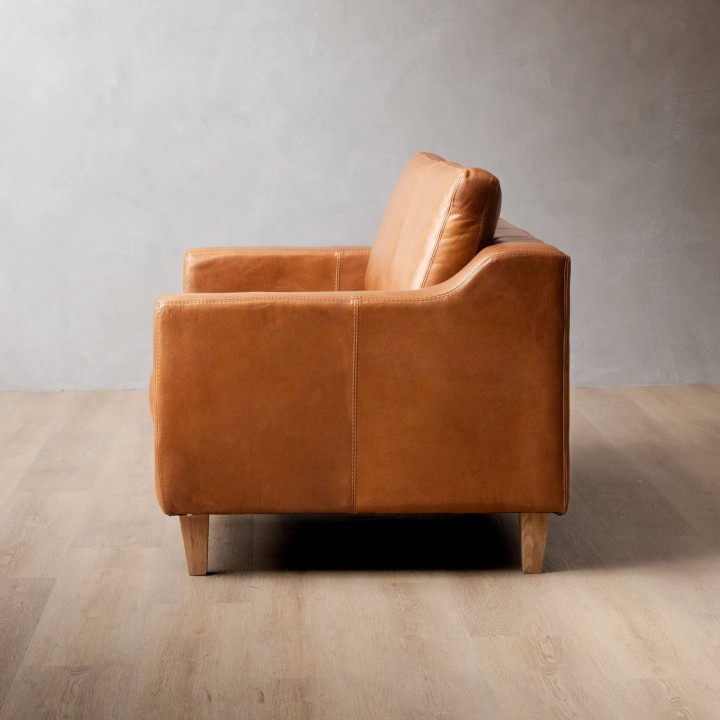 Demo - Douglas 3-Seater Leather Couch - Ginger - 3
