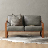 Clarens 2-Seater Leather Couch - Blackwood - Pepper - 2