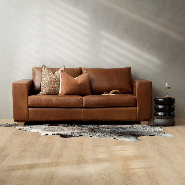 Demo - 2.2m Westerman Leather Couch - Butterscotch - 2
