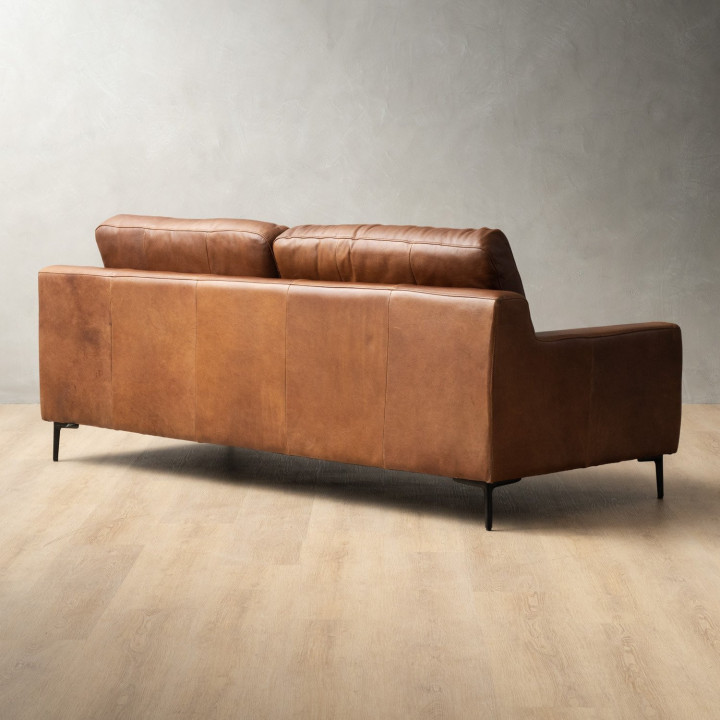 Demo - Tulbagh 3-Seater Leather Couch - Butterscotch - 6