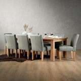 Demo - Chunky Leather Dining Chair - Oak - Pepper - 2