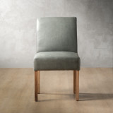 Demo - Chunky Leather Dining Chair - Oak - Pepper - 4