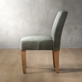 Demo - Chunky Leather Dining Chair - Oak - Pepper - 5