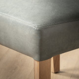 Demo - Chunky Leather Dining Chair - Oak - Pepper - 9