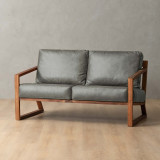 Clarens 2-Seater Leather Couch - Blackwood - Pepper - 3