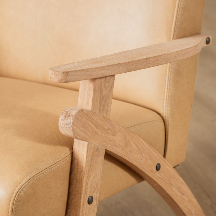 Demo - Gariep Leather Armchair - Oak - Desert - 9