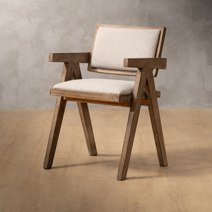 Fellrim Fabric Dining Chair - Ivory - 1