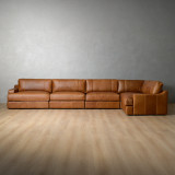Demo - Windermere Large Modular Leather Corner Couch - Cinnamon - 5